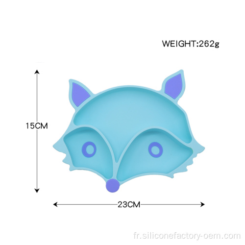 Fox en forme de bol en silicone couverts divisés